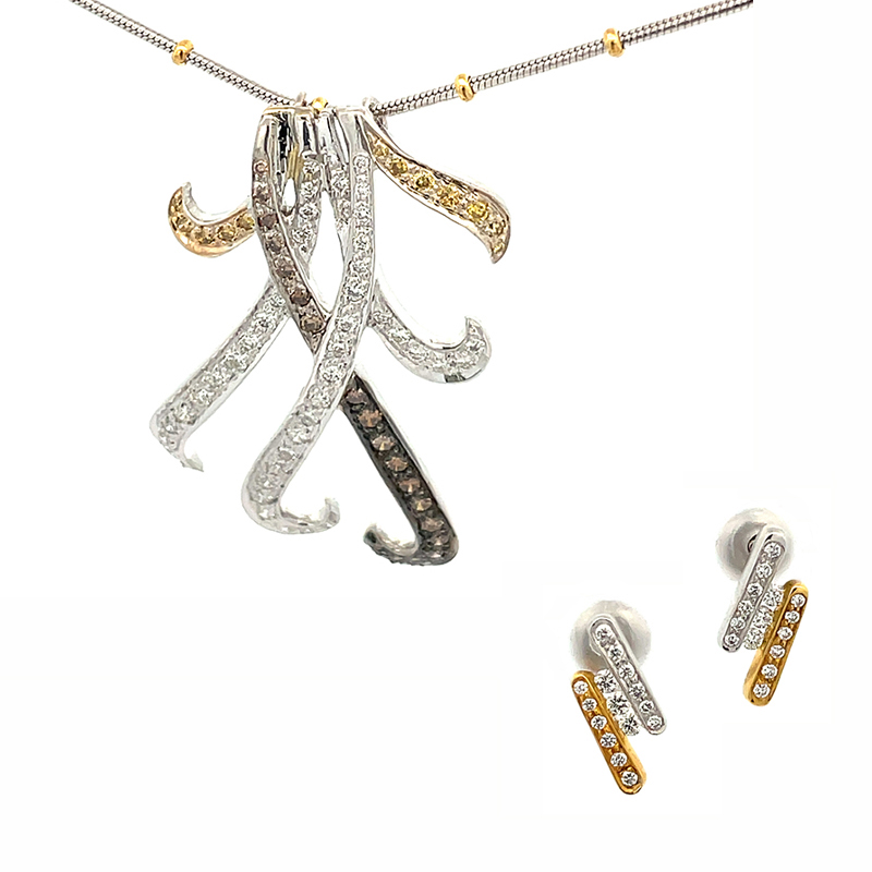 Two tone outlet gold pendant